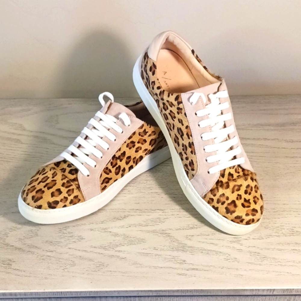 Anthropologie Shoes Women's Size 41 US 8.5 , Brown Sneakers Leather Calf Hair - Picture 6 of 8